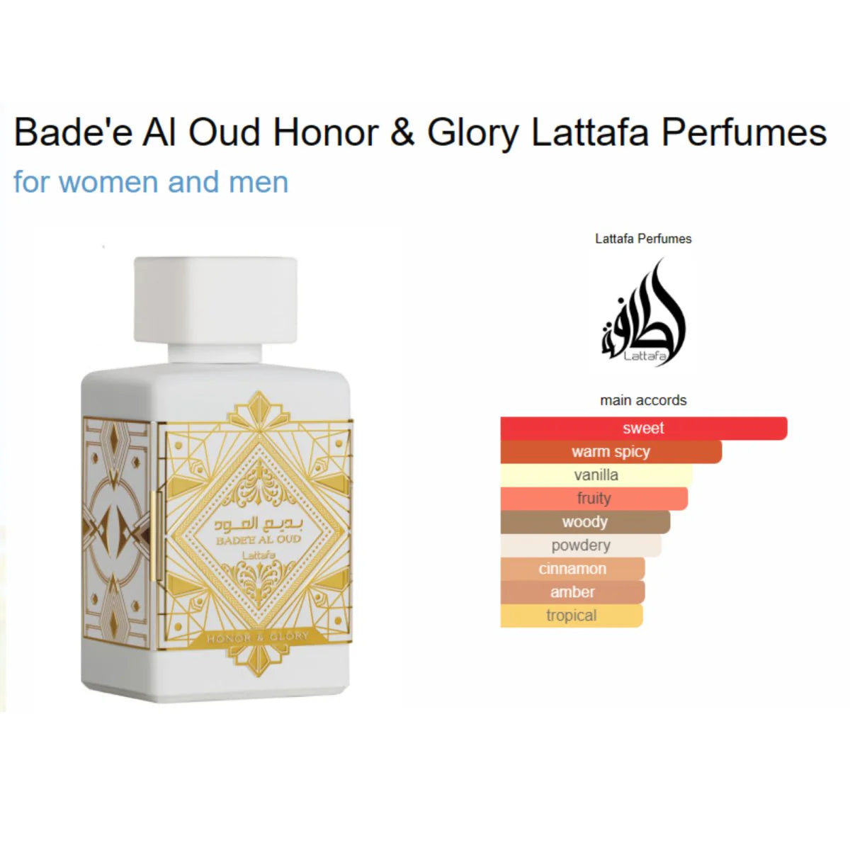 Bade'e Al Oud Honor & Glory EDP by Lattafa